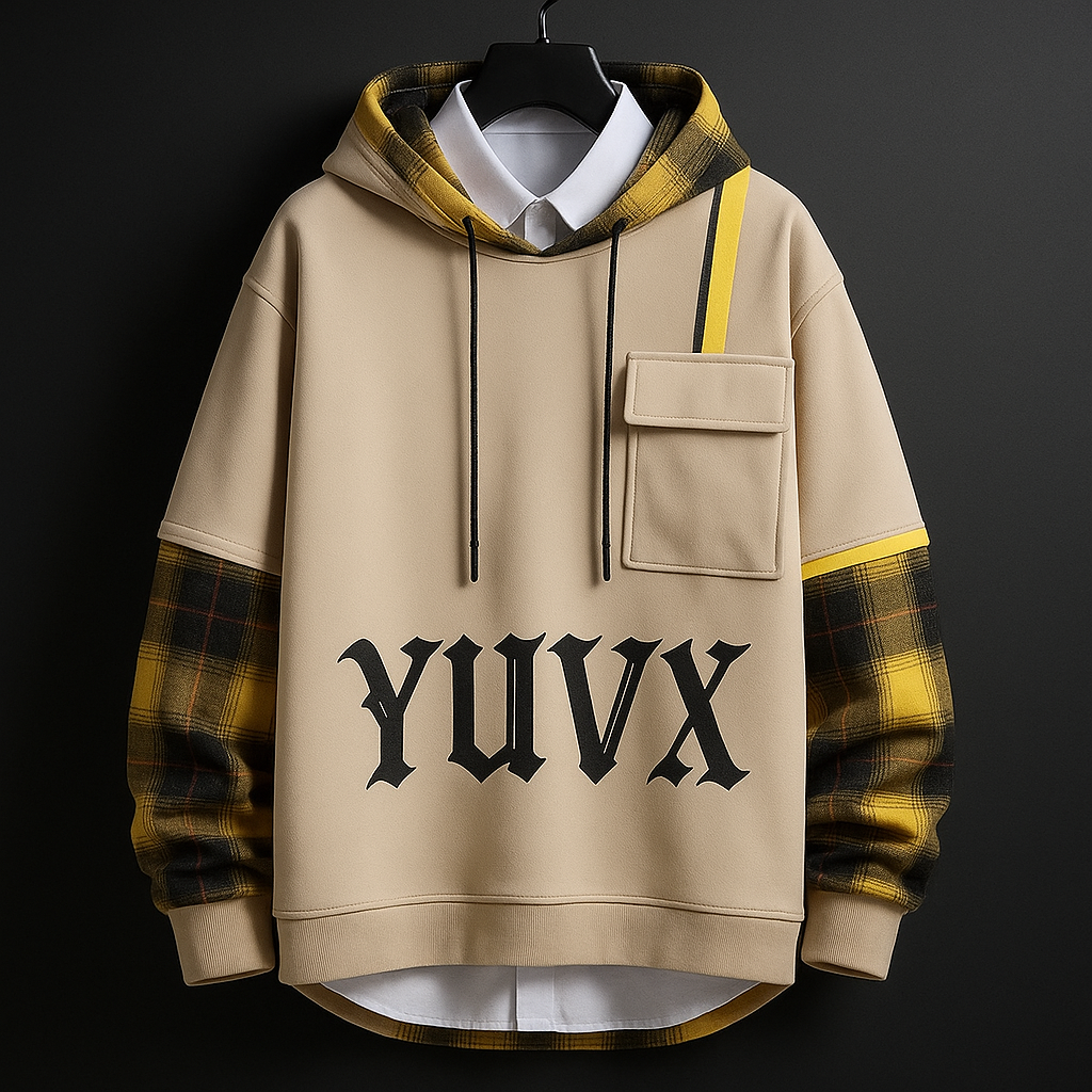 Mens Plaid YUVX hoodie